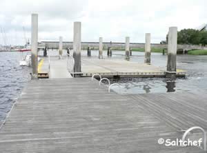 temporary docking area at howard gilman boat ramp